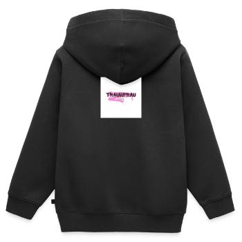 „Traumfrau“ Geschenk Valentinstag - Kinder Premium Organic Zip Hoodie - Schwarz - Hinten - AI Model Kid Male (0cm)