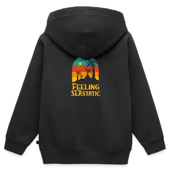 Feeling Seastatic Summer Positivity Tropical - Kinder Premium Organic Zip Hoodie - Schwarz - Hinten - AI Model Kid Male (0cm)