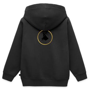 Tango - Kinder Premium Organic Zip Hoodie - Schwarz - Hinten - AI Model Kid Male (0cm)