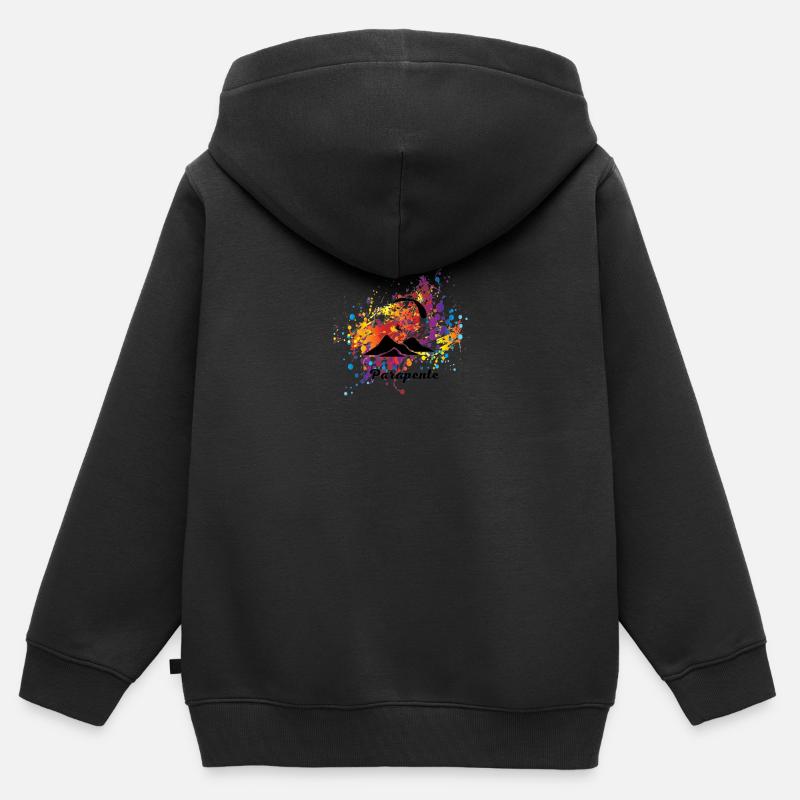 Parapente - Sweat Premium à capuche zippé enfant bio - noir
