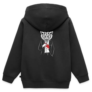 Werwolf - Kinder Premium Organic Zip Hoodie - Schwarz - Hinten - AI Model Kid Male (0cm)