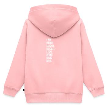 Architecte - Sweat Premium à capuche zippé enfant bio - rose - Dos - AI Model Kid Female (0cm)