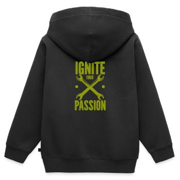 Motorrad Motocross Bike Racing Motorsport - Kinder Premium Organic Zip Hoodie - Schwarz - Hinten - AI Model Kid Male (0cm)