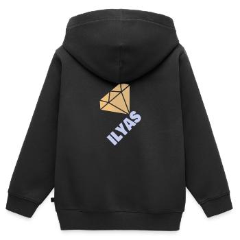 Kostbar Diamant Edel Style Ilyas - Kinder Premium Organic Zip Hoodie - Schwarz - Hinten - AI Model Kid Male (0cm)