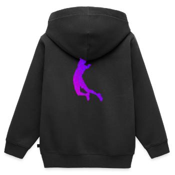 Joueuse de badminton Badminton Badminton Badminton - Sweat Premium à capuche zippé enfant bio - noir - Dos - AI Model Kid Male (0cm)