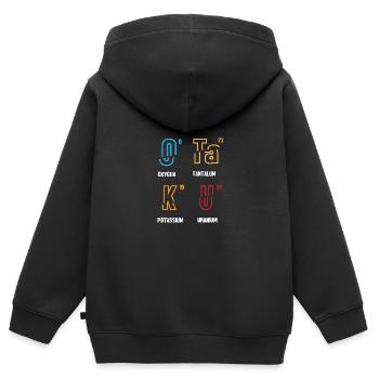 Tableau périodique - Sweat Premium à capuche zippé enfant bio - noir - Dos - AI Model Kid Male (0cm)