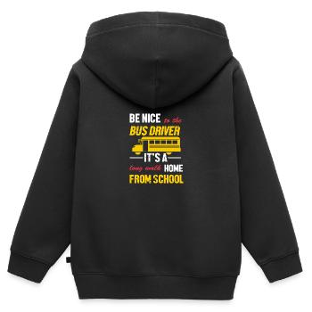 Schulbusfahrer Schulbus - Kinder Premium Organic Zip Hoodie - Schwarz - Hinten - AI Model Kid Male (0cm)
