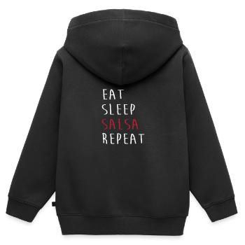 Danseuse de salsa Danseuse - Sweat Premium à capuche zippé enfant bio - noir - Dos - AI Model Kid Male (0cm)