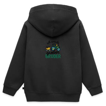 Großer Bruder 2023 Traktor - Kinder Premium Organic Zip Hoodie - Schwarz - Hinten - AI Model Kid Male (0cm)