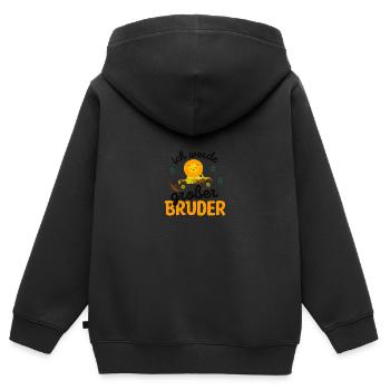 Großer Bruder 2023 Truck Löwe - Kinder Premium Organic Zip Hoodie - Schwarz - Hinten - AI Model Kid Male (0cm)