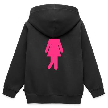 Frau Verliebt WC - Kinder Premium Organic Zip Hoodie - Schwarz - Hinten - AI Model Kid Male (0cm)