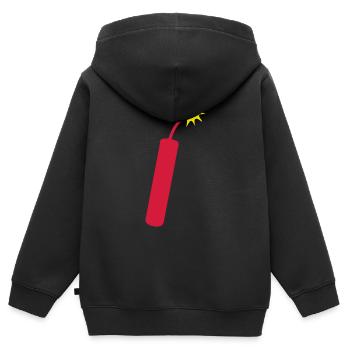 dynamite meche allume 1206 - Sweat Premium à capuche zippé enfant bio - noir - Dos - AI Model Kid Male (0cm)