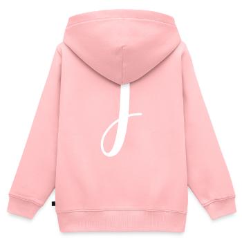 Kalligraphie, Initiale J - Kinder Premium Organic Zip Hoodie - Rosa - Hinten - AI Model Kid Female (0cm)