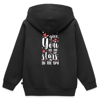 Shooting Star Wishes - Kids Premium Organic Zip-up Hoodie - black - Back - AI Model Kid Male (0cm)