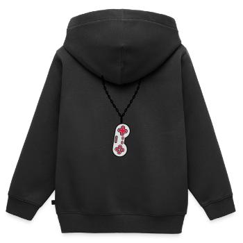 Halskette Schmuck alter Controller - Kinder Premium Organic Zip Hoodie - Schwarz - Hinten - AI Model Kid Male (0cm)
