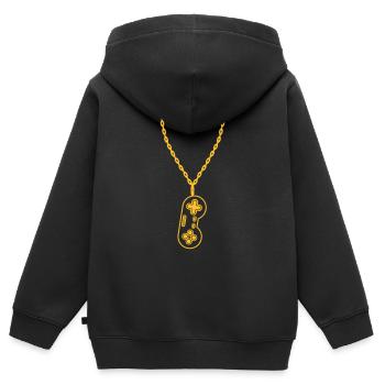 Halskette Schmuck alter Controller - Kinder Premium Organic Zip Hoodie - Schwarz - Hinten - AI Model Kid Male (0cm)