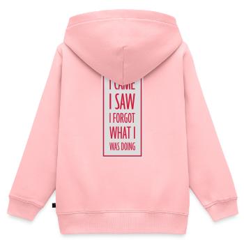 I came saw forget - Kinder Premium Organic Zip Hoodie - Rosa - Hinten - AI Model Kid Female (0cm)