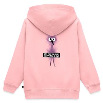 Es ist fein im fein - Flamingo Baby Zitat - Kinder Premium Organic Zip Hoodie - Rosa - Hinten - AI Model Kid Female (0cm)