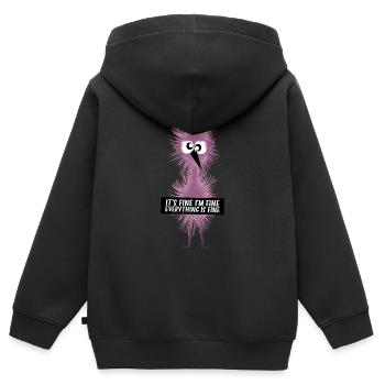 Es ist fein im fein - Flamingo Baby Zitat - Kinder Premium Organic Zip Hoodie - Schwarz - Hinten - AI Model Kid Male (0cm)