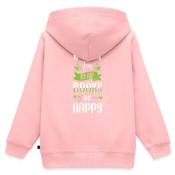 Teetasse Tasse Früchtetee Teekanne - Kinder Premium Organic Zip Hoodie - Rosa - Hinten - AI Model Kid Female (0cm)