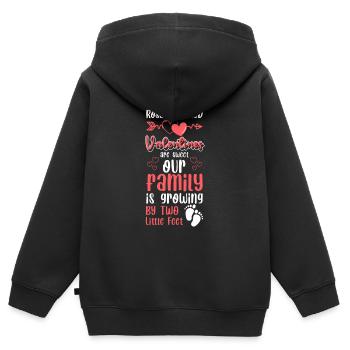 Babybauch Nachwuchs - Kinder Premium Organic Zip Hoodie - Schwarz - Hinten - AI Model Kid Male (0cm)