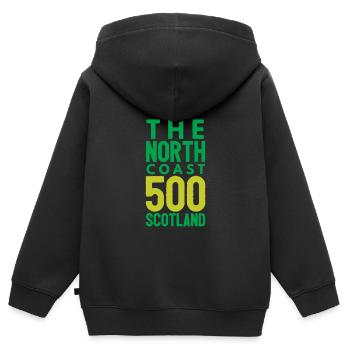 nc 500 scotland survived - Kids Premium Organic Zip-up Hoodie - black - Back - AI Model Kid Male (0cm)