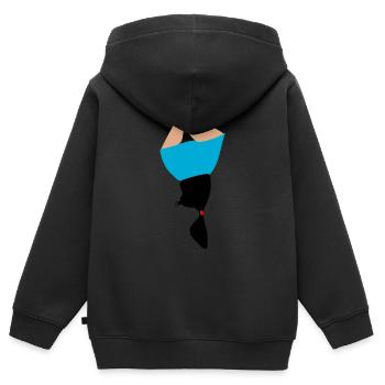 Menschenrechte - Kinder Premium Organic Zip Hoodie - Schwarz - Hinten - AI Model Kid Male (0cm)