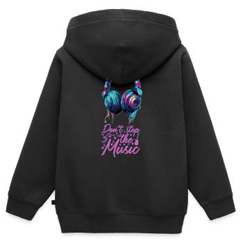 Kopfhörer don't stop the music coole Farben - Kinder Premium Organic Zip Hoodie - Schwarz - Hinten - AI Model Kid Male (0cm)