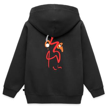 Abstrakt - Kinder Premium Organic Zip Hoodie - Schwarz - Hinten - AI Model Kid Male (0cm)