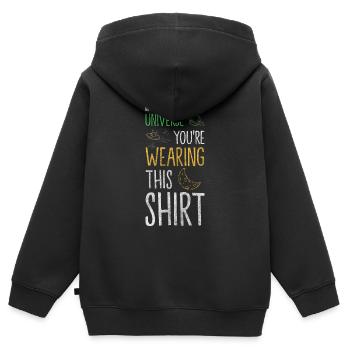 Univers Étoiles Cosmos - Sweat Premium à capuche zippé enfant bio - noir - Dos - AI Model Kid Male (0cm)