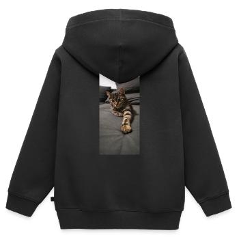 Loki Design No1 - Kinder Premium Organic Zip Hoodie - Schwarz - Hinten - AI Model Kid Male (0cm)