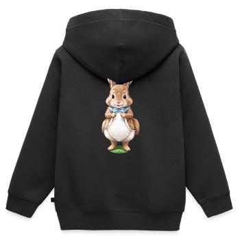 Cute Bunny Brown 5 - Kids Premium Organic Zip-up Hoodie - black - Back - AI Model Kid Male (0cm)