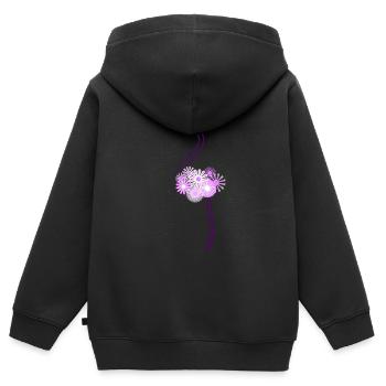 Storch - Kinder Premium Organic Zip Hoodie - Schwarz - Hinten - AI Model Kid Male (0cm)