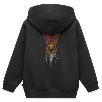 Cat Sphynx GEDRUCKTE SCHALTUNG - Kinder Premium Organic Zip Hoodie - Schwarz - Hinten - AI Model Kid Male (0cm)