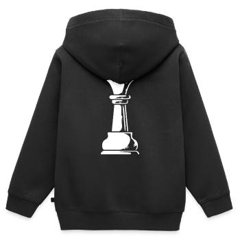 Schach Königin Schachbrett - Kinder Premium Organic Zip Hoodie - Schwarz - Hinten - AI Model Kid Male (0cm)