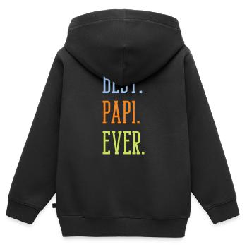 Père Père Père - Sweat Premium à capuche zippé enfant bio - noir - Dos - AI Model Kid Male (0cm)
