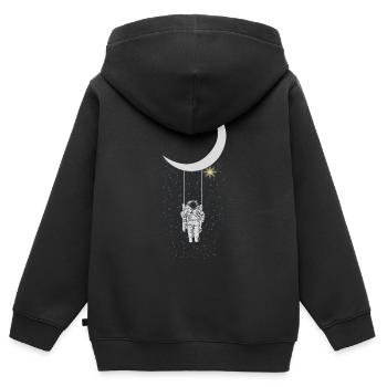 astronaute - Sweat Premium à capuche zippé enfant bio - noir - Dos - AI Model Kid Male (0cm)