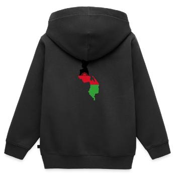 Malawi map flag flag - Kids Premium Organic Zip-up Hoodie - black - Back - AI Model Kid Male (0cm)
