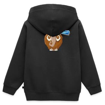 Mammoth Oops - Kinder Premium Organic Zip Hoodie - Schwarz - Hinten - AI Model Kid Male (0cm)