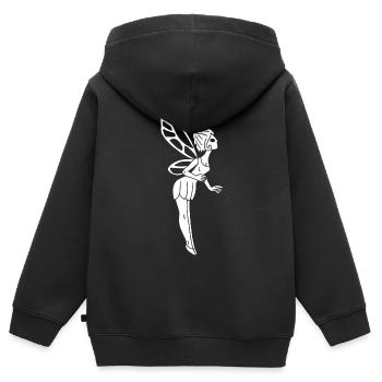 Glückliche weiße Fee - Kinder Premium Organic Zip Hoodie - Schwarz - Hinten - AI Model Kid Male (0cm)