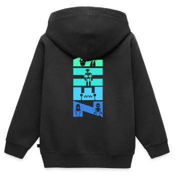 Geburtstag Kinder 10 Jahre alt Robotik Roboter - Kinder Premium Organic Zip Hoodie - Schwarz - Hinten - AI Model Kid Male (0cm)