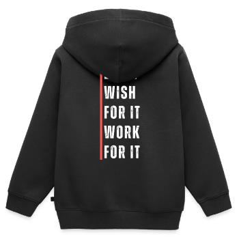Je ne souhaite pas que cela fonctionne pour cela. Motivation disant. - Sweat Premium à capuche zippé enfant bio - noir - Dos - AI Model Kid Male (0cm)