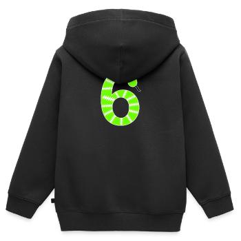 Numéro 6 Snake Kids - Sweat Premium à capuche zippé enfant bio - noir - Dos - AI Model Kid Male (0cm)