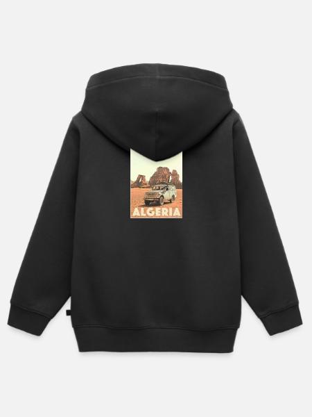 4x4 Fahrzeug in der Sahara - Kinder Premium Organic Zip Hoodie - Schwarz