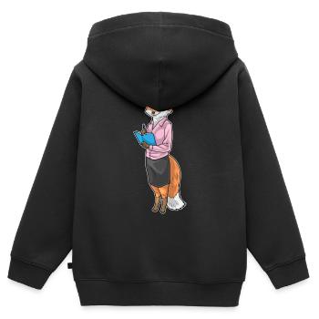 Fox Secretary Notebook Office - Kids Premium Organic Zip-up Hoodie - black - Back - AI Model Kid Male (0cm)