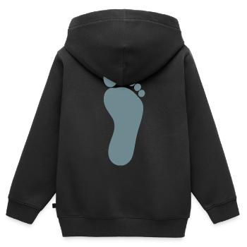 blauer Fuß Füße Fußpflege Podologie  - Kinder Premium Organic Zip Hoodie - Schwarz - Hinten - AI Model Kid Male (0cm)