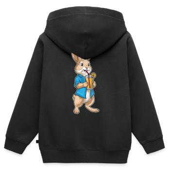 Hase Saft - Kinder Premium Organic Zip Hoodie - Schwarz - Hinten - AI Model Kid Male (0cm)