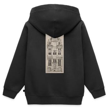 Niederländisches Bauwerk - Kinder Premium Organic Zip Hoodie - Schwarz - Hinten - AI Model Kid Male (0cm)