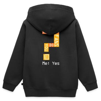 Combien de fans ? - Sweat Premium à capuche zippé enfant bio - noir - Dos - AI Model Kid Male (0cm)