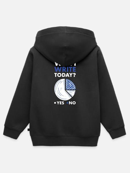 Writer Will I Write Today - Kinder Premium Organic Zip Hoodie - Schwarz